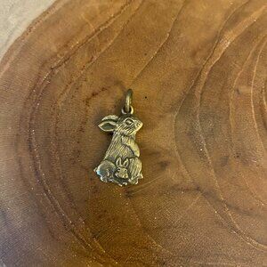 RETIRED Jeep Collins Bunny Rabbit Charm, Brass